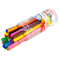 Фломастеры 24 цвета "ColoRun" трехгранные, смываемые, пластиковая туба E10526 от магазина "Карандаш"