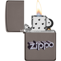 Зажигалка "Zippo Design. Black Ice Classic" 38x13x57мм латунь/сталь, чёрная, глянцевая 49417 от магазина "Карандаш"