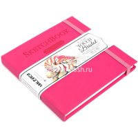 Скетчбук 14х14см 40л 180г/м2 "Bristol Touch" на резинке, твердая обложка, малиновый 401238 от магазина "Карандаш"
