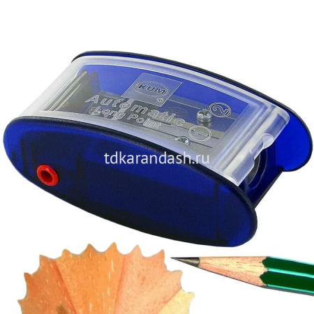 Точилка 2 отв. "Automatic Long Point" 75х35х30мм пластик, с автостопом, синяя K-AS2M/1053121 от магазина "Карандаш"