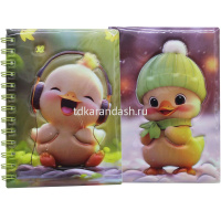 Бизнес-блокнот А5 70л "Утята" линия, на спирали, цветной блок, поролон, 4 вида 1902-6/11749-24 от магазина "Карандаш"