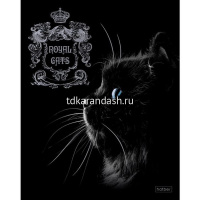 Тетрадь А5 48л клетка "Royal Cats" на скобе 3D фольга 3D лак матовая ламинация 5 дизайнов 066595 от магазина "Карандаш"