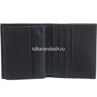 Чехол для кредитных карт "Black Square" 9х10х2см, 8 отделений, черный натуральная кожа PP1518B3R/N от магазина "Карандаш"
