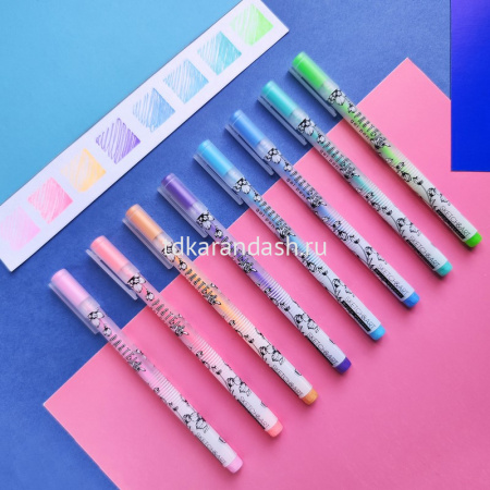 Набор гелевых ручек 8цв 0,8мм "Sketch&Art. Uni Write. Pastels" чернила пастельные, корпус Soft Touch от магазина "Карандаш"