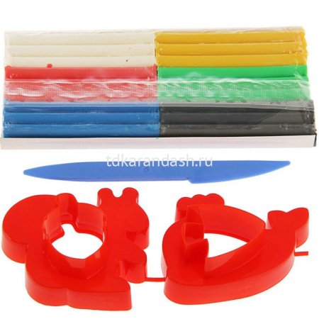 Пластилиновая аппликация "Белочка" (пластилин 6шт, формочки, стек) 25С 1555-08 от магазина "Карандаш"