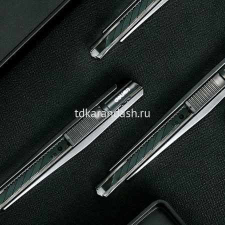 Нож канцелярский 9мм с фиксатором лезвия, сталь, темно-серый 2037S от магазина "Карандаш"