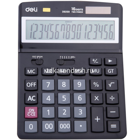 Калькулятор 16 разрядов 193х148,5х45,5мм черный E39259