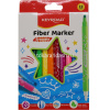 Фломастеры 12 цветов "Erasable" двусторонние (клиновидный, пулевидный) смываемые, картон KR973351