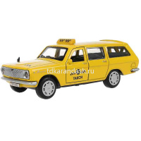 Машина "Такси ГАЗ-2402 Волга" желтая, инерционная, металл 12см (свет, звук, открывающиеся двери) от магазина "Карандаш"