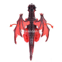 Динозавр р/у 42х19см красный с крыльями, с аккумулятором, пластик (пар, звук) 666-31A от магазина "Карандаш"