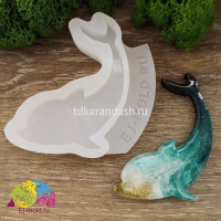 Молд силиконовый "Дельфин вверх хвостом" 65х50х6мм МБ0048 от магазина "Карандаш"