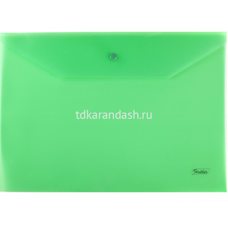 Папка-конверт на кнопке A4 пластик 0,18мм зеленая AKk4_00004/051426