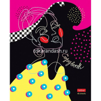 Тетрадь А5 48л клетка "Незнакомки" на скобе 3D фольга матовая ламинация 5 дизайнов 070909 от магазина "Карандаш"