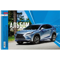 Альбом для рисования А4 32л "Внедорожники" на спирали перфорация на отрыв, 5 дизайнов 004104 от магазина "Карандаш"