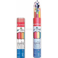 Карандаши 12 цветов шестигранные дерево, в тубусе-подставке 9801-12 от магазина "Карандаш"