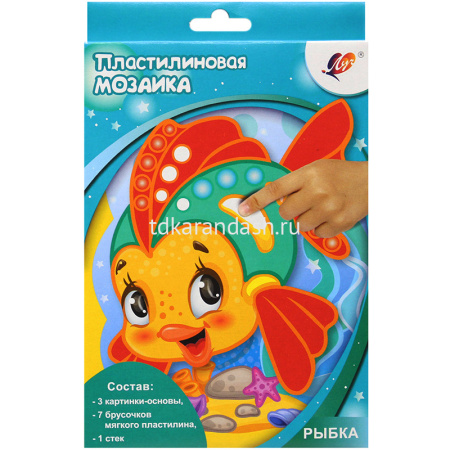 Набор д/творчества "Пластилиновая мозаика. Куклы, Пчёлка, Рыбка, Грибок, Динозаврики, Дед Мороз" от магазина "Карандаш"
