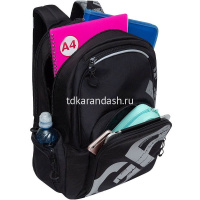 Рюкзак 32х42х22см, 1100гр, 2 отделения, 4 кармана, черный/серый светоотражающий RU-423-14/6 от магазина "Карандаш"
