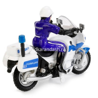 Мотоцикл "ДПС Полиция" инерционный металл/пластик 14см бело-синий CT-1247 от магазина "Карандаш"