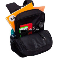 Рюкзак 26х39х19см, 700гр, 2 отделения, 3 кармана, черный/салатовый "Мяч" RB-656-3/2 от магазина "Карандаш"