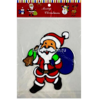 Наклейка витражная "Ель, Дед Мороз, Снеговик" 15х20см асосрти Y9889-24 от магазина "Карандаш"