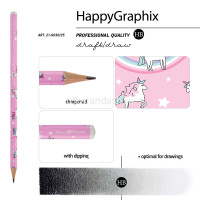 Карандаш чернографитный "Happy Graphix. Единороги" НВ 21-0030/35 от магазина "Карандаш"