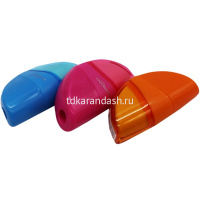 Точилка 1 отв. 70х35х25мм с ластиком и контейнером, пластик, 3 цвета KR971137 от магазина "Карандаш"