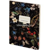 Тетрадь А5 60л клетка "Flora. Лесные ягоды" прошитый блок, искусственная кожа 7-60-1384/05 от магазина "Карандаш"