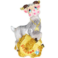 Копилка керам. Овечка с подковой 14,5см 4 вида Y1236-14/1097 от магазина "Карандаш"