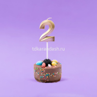 Свеча д/торта "Цифра 2" золото 5см BCD-11 от магазина "Карандаш"