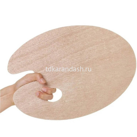 Палитра 23,5х30см овальная дерево Y10728-24 от магазина "Карандаш"