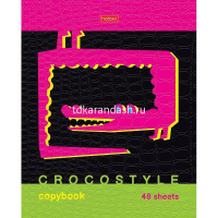 Тетрадь А5 48л клетка "CrocoStyle" на скобе тиснение CROCO 5 дизайнов 072228 от магазина "Карандаш"