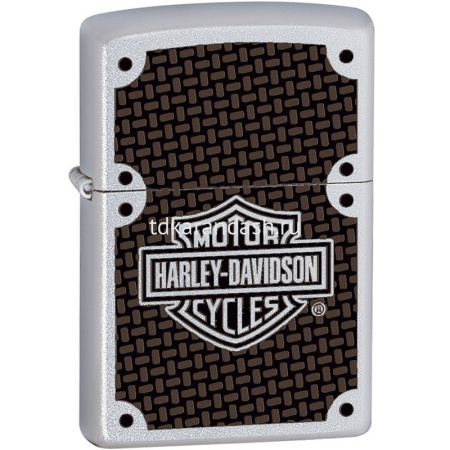 Зажигалка "Harley-Davidson Satin Chrome" 38x13x57мм латунь/сталь, серебристая, матовая 37978/24025