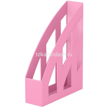 Лоток д/бумаг вертикальный "Office Pastel" ширина 7,5см розовый, пластик 55578