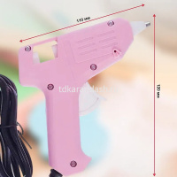 Пистолет клеевой электрический (20Вт) 12х11см диаметр 0,7см, розовый корпус 11569-24 от магазина "Карандаш"