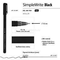 Ручка гелевая "SimpleWrite BLACK" 0,5мм черная 20-0067 от магазина "Карандаш"