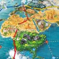 Игра настольная "Кругосветная экспедиция" 30х30см (поле, карты, стрелки, билеты, жетоны) PG-17371 от магазина "Карандаш"