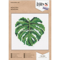 Набор для вышивания "Монстера" 9х9,5см (канва, нитки, игла, схема) 12-012 от магазина "Карандаш"