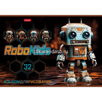 Альбом для рисования А4 32л "Робо" на скобе 5 дизайнов 085121 от магазина "Карандаш"