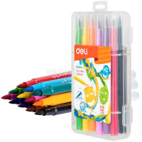 Фломастеры-кисть 12 цветов "Color Emotion" смываемые, пластиковый пенал EC10304 от магазина "Карандаш"