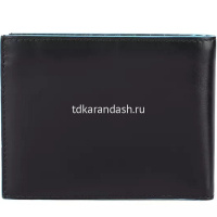 Кошелек "Blue Square" 12,5х9х2см 2 отделения, черный, натуральная кожа PU1239B2R/N от магазина "Карандаш"