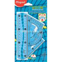 Набор 4 предмета малый (линейка 15см, угольники 12см, транспортир 10см) пластик 244069 от магазина "Карандаш"