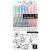 Набор гелевых ручек 8цв 0,8мм "Sketch&Art. Uni Write. Pastels" чернила пастельные, корпус Soft Touch