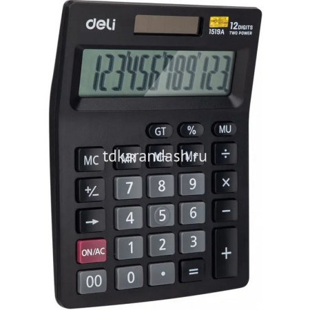 Калькулятор 12 разрядов 140х100х30мм черный E1519A