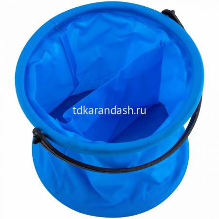 Ведро для воды складное d-14см, высота 12см , ткань, синее 461292072 от магазина "Карандаш"
