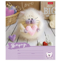 Тетрадь А5 12л узкая линия "Уютные котики" на скобе 5 дизайнов 12Т5В7/075154 от магазина "Карандаш"