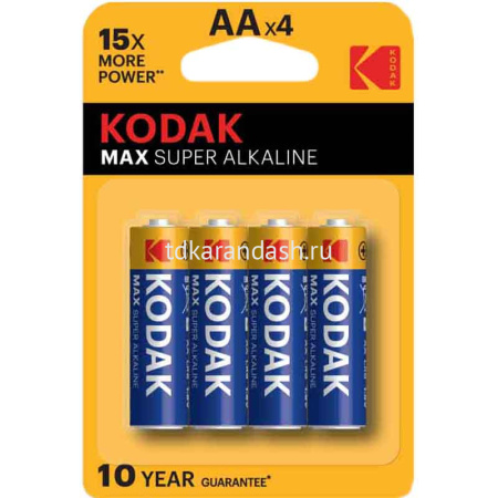 Батарейка Kodak Max Super Alkaline LR06-4BL 1шт CAT30952867