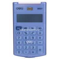 Калькулятор 8 разрядов 105х63х15мм с крышкой, белый/синий E39217 от магазина "Карандаш"