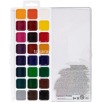 Краски акварельные 24 цвета "Учись" медовые без кисточки пластиковая упаковка LNW-0124 от магазина "Карандаш"