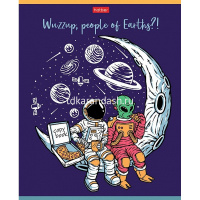 Тетрадь А5 48л клетка "Привет, земляне!" на скобе выборочный лак 5 дизайнов 073294 от магазина "Карандаш"