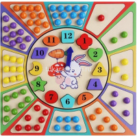 Игра логическая "Часы. Подбери цвета" 31х31см 100 предметов, дерево XJ4111 от магазина "Карандаш"
